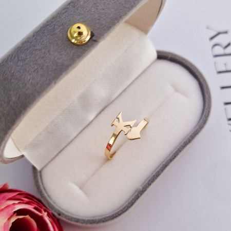 Inel personalizat din aur 14k cu inițială – Eleganță și rafinament, cadou perfect pentru orice ocazie [1]