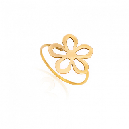 Inele Aur 14K Personalizate - Inel Simplicity Flower din Aur 14k – Eleganță Naturală și Rafinament pentru Ocazii Speciale