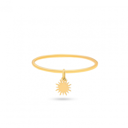 Inele Aur 14K Personalizate - Inel Sunshine din Aur 14K – Eleganță, Personalizare și Strălucire Subtilă pentru Orice Ocazie