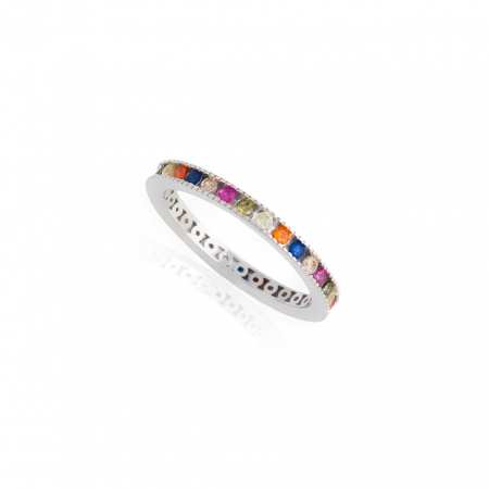Inele din Argint - Inel tip tennis din Argint 925 cu cristale multicolore – Eleganță și durabilitate pentru orice ocazie
