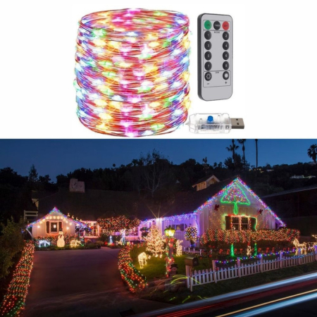 Instalatie luminoasa de Craciun cu Telecomanda si Temporizator 300 LED-uri Alimentare USB 30 m Multicolor – IoArtify.ro [5]
