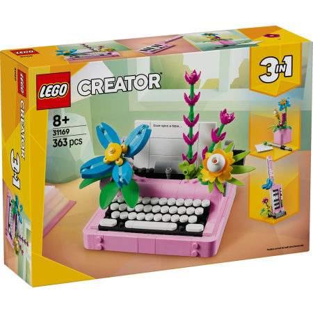 JOCURI SI JUCARII - Lego Creator Masina de Scris cu Flori 31169 set constructie 385 piese - IoArtify.ro