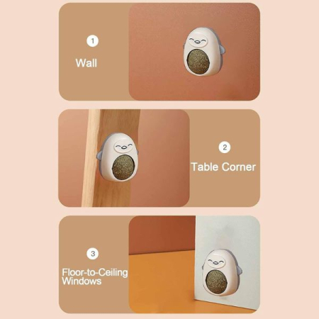 Jucarie interactiva Model Pinguin pentru pisicute cu minge rotativa 360 grade din iarba Catnip 4.3 x 6 cm Albastru – IoArtify.ro [7]