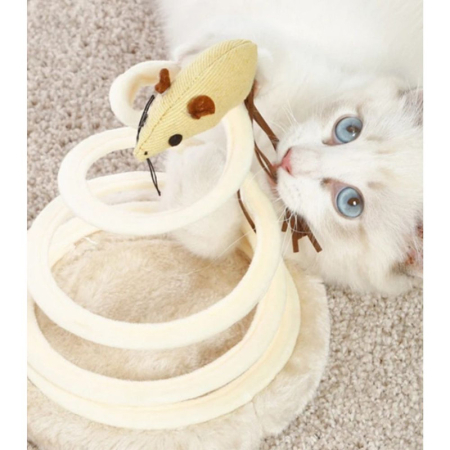 Jucarie interactiva pentru pisicute Ascutitor ghiare Model Soricel cu coada lunga 15 x 23 cm Bej – IoArtify.ro [5]