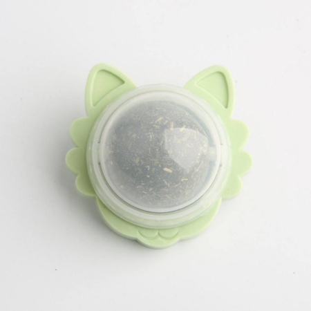 Jucarie interactiva pentru pisicute cu minge rotativa 360 grade din iarba Catnip pentru curatarea dintilor 5.5 cm Verde – IoArtify.ro [1]