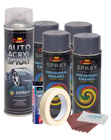 Kituri recondiționare jante - Kit complet reparatie si vopsire jante culoare Gri Inchis V4 cu uscare rapida si rezistenta sporita - IoArtify.ro