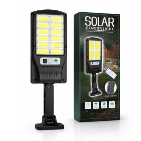 CASĂ, GRĂDINĂ & DIY - Lampa Solara BK120 COB cu Senzor + Telecomanda - 1500 LUM