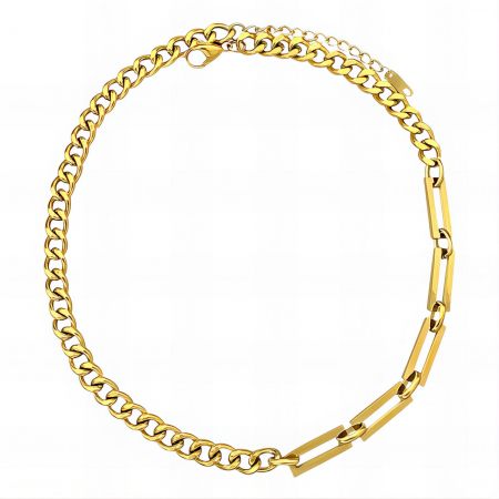 Lant MIX din Inox placat cu AUR 18K – Eleganță și Durabilitate, Dimensiune 40+5cm, 31g [1]