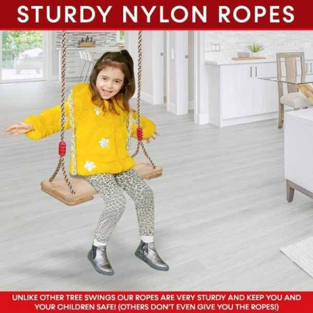 Leagan cu Sfoara pentru Copii din Lemn Dreptunghiular 40 x 16.2 x 1.2 cm – IoArtify.ro [4]