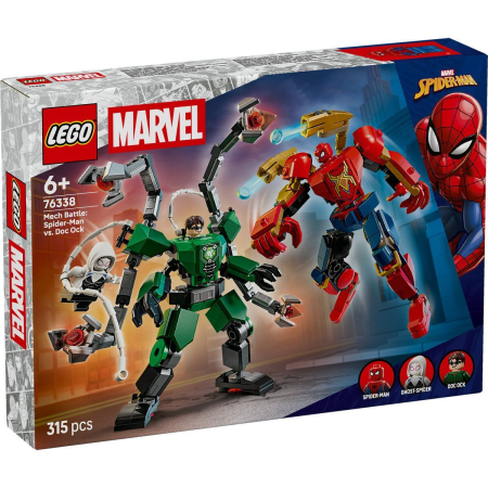 JOCURI SI JUCARII - Lego Marvel Batalia Robotilor Omul Paianjen Vs Doc Ock 76338 set 500 piese - IoArtify.ro