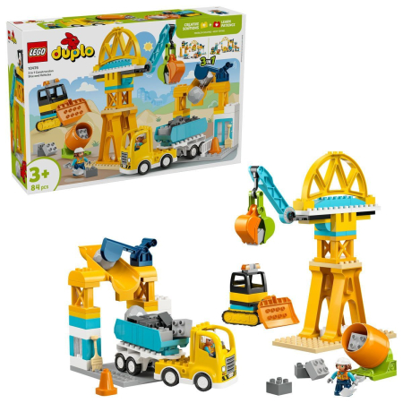 JOCURI SI JUCARII - Lego Duplo Santier si Vehicule de Constructii 3 in 1 10476 set 23 piese - IoArtify.ro