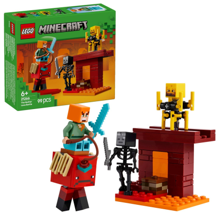 JOCURI SI JUCARII - Lego Minecraft Batalie Deasupra Lavei În Nether 21266 set 345 piese - IoArtify.ro