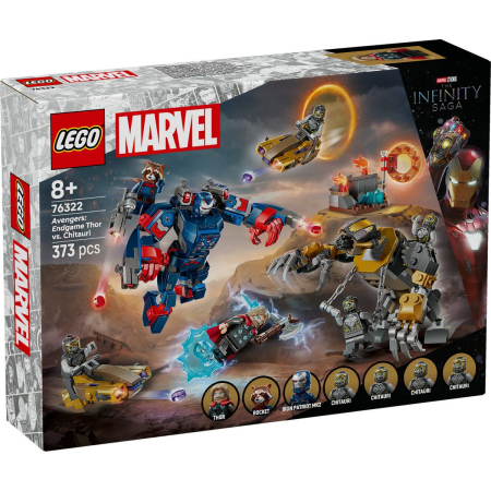Seturi de constructie si cuburi - Lego Marvel Razbunatorii Thor Vs Chitauri Sfarsitul Jocului 76322 set 584 piese - IoArtify.ro