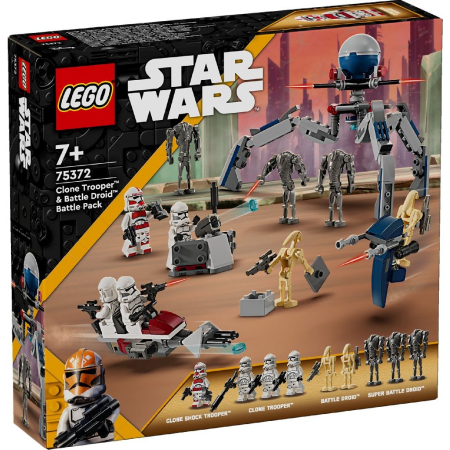 JOCURI SI JUCARII - Lego Star Wars Pachet de Lupta Clone Trooper si Droid de Lupta 75372 set 2 figurine - IoArtify.ro