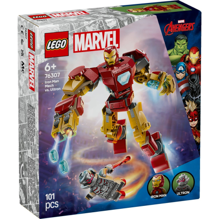 JOCURI SI JUCARII - Lego Super Heroes Robotul Iron Man Vs Ultron 76307 set 565 piese - IoArtify.ro