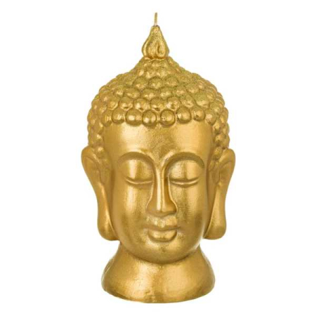 CADOURI, HOBBY & ARTE - Lumanare Decorativa Model Cap Buddha 3D 11 x 21 cm Auriu - IoArtify.ro