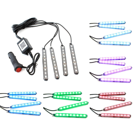 Electrice si Electronice Auto - Iluminare LED RGB pentru interior/exterior cu Bluetooth, control telefon, 36 LED-uri, 12cm, rezistent la apă