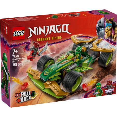 JOCURI SI JUCARII - Lego Ninjago Masina de Curse Pull-back a Lui Lloyd 71828 cu mecanism pull-back - IoArtify.ro