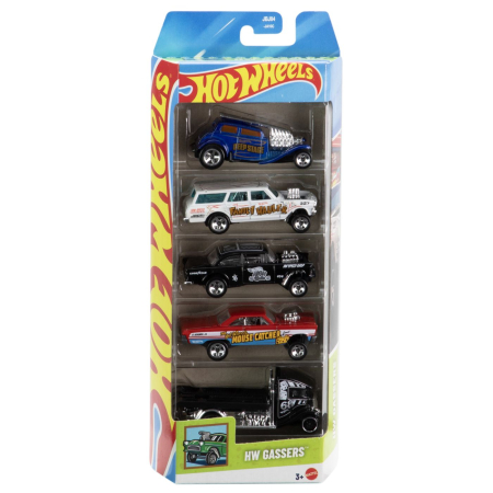 JOCURI SI JUCARII - Set 5 Masini Hot Wheels Hw Gassers colecție metalică cu detalii realiste - IoArtify.ro