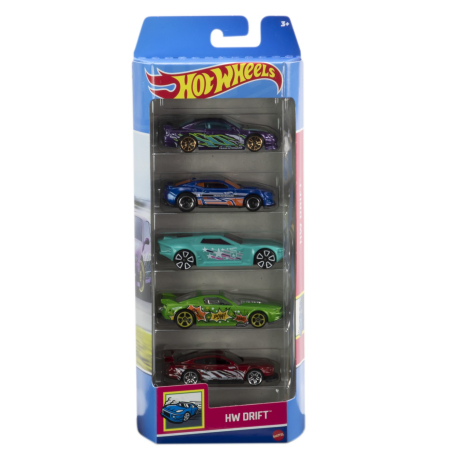JOCURI SI JUCARII - Set 5 Masini Hot Wheels cu Design Hw Drift roti mobile si detalii realiste - IoArtify.ro