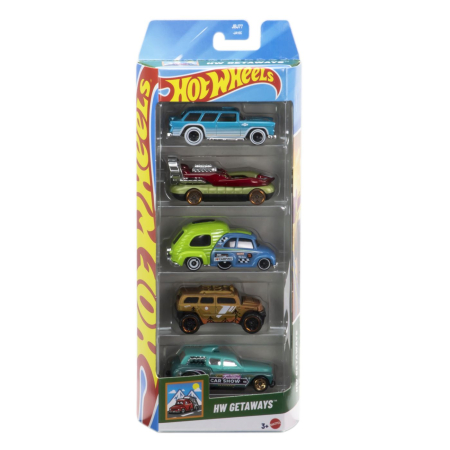 JOCURI SI JUCARII - Set 5 Masini Hot Wheels Getaways diecast metal 1 la 64 - IoArtify.ro