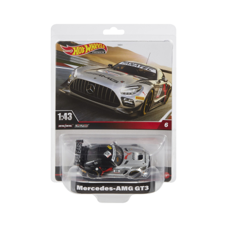 Masinute, Motociclete, Elicoptere, Avioane - Hot Wheels Premium Real Riders Masinuta Metalica Mercedes Amg Gt3 Scara 1 43 Detalii Realiste - IoArtify.ro