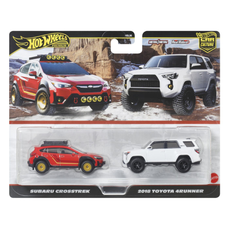 JOCURI SI JUCARII - Hot Wheels Premium Set 2 Masinute Metalice Subaru Crosstrek si Toyota 4runner 2018 Scara 1 la 64 - IoArtify.ro
