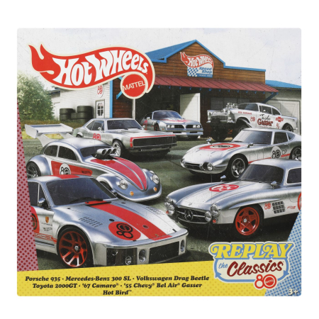 Masinute, Motociclete, Elicoptere, Avioane - Hot Wheels Replay The Classic Set 7 Masinute Metalice Scara 1 la 64 - IoArtify.ro