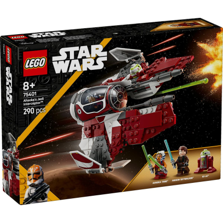 JOCURI SI JUCARII - Lego Star Wars Nava Interceptor Jedi a Lui Ahsoka 75401 Set 452 Piese - IoArtify.ro