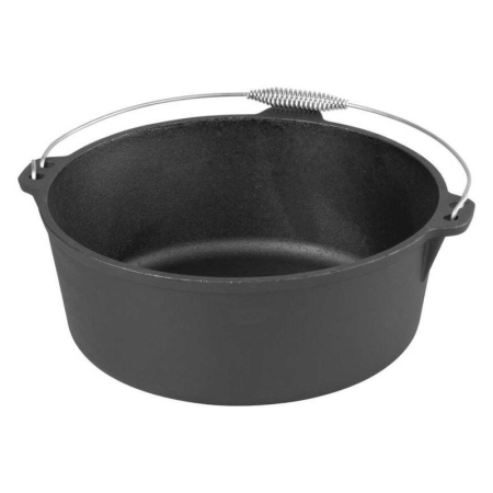 Oala de Fonta cu Maner din Inox 10 L 34x14 cm Negru – IoArtify.ro [1]