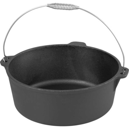 Oale, tigăi - Oala de Fonta cu Maner din Inox 10 L 34x14 cm Negru – IoArtify.ro