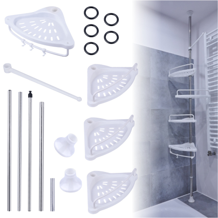 Organizator baie raft de baie de tip coltar cu brat telescopic si 4 etajere – IoArtify.ro [7]