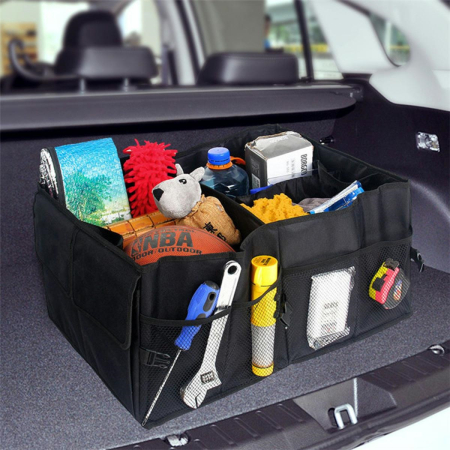 Organizatoare auto - Organizator portbagaj auto cu 9 buzunare dimensiuni 55 x 38 x 26 cm culoare neagra – IoArtify.ro