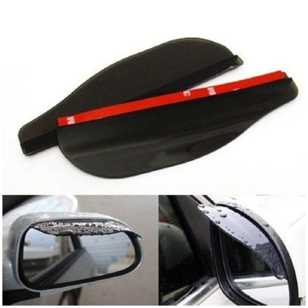 Set 2 Deflectoare de ploaie universale pentru oglinzi laterale, flexibil, fumurii, fixare cu benzi adezive 3M [3]