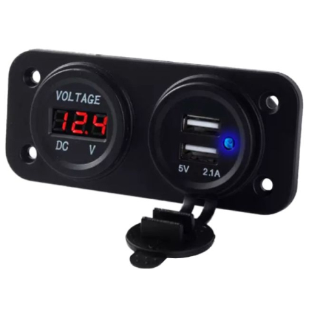 Panou electric suplimentar impermeabil pentru vehicule Off Road ATV SSV cu 2 porturi USB si voltmetru 12-24V – IoArtify.ro [1]
