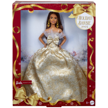 Papusi si accesorii - Barbie Signature Papusa Barbie Bruneta de Sarbatori 2025 Rochie Eleganta Din Catifea - IoArtify.ro