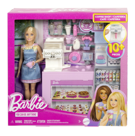 JOCURI SI JUCARII - Barbie Papusa Barbie You Can Be Set Cafenea cu accesorii detaliate - IoArtify.ro