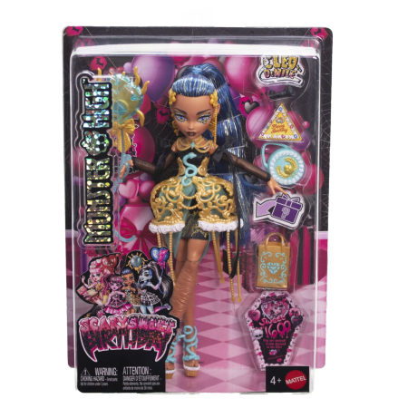 JOCURI SI JUCARII - Monster High Ziua de Nastere Dulce si Infricosatoare Papusa Cleo de Nile cu Accesorii 25 cm - IoArtify.ro