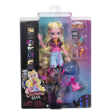 Papusi si accesorii - Monster High Papusa Lagoona Blue si Pestisorul Neptuna cu accesorii detaliate - IoArtify.ro