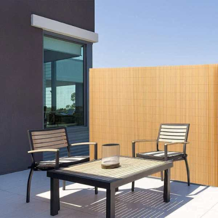 Paravan Decorativ din PVC Imitatie Bambus Natural 1300 g pe metru patrat 3 x 1 m Maro Rezistent UV – IoArtify.ro [8]