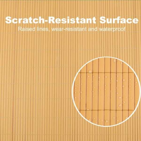 Paravan Decorativ din PVC Imitatie Bambus Natural 1300 g pe metru patrat 3 x 1 m Maro Rezistent UV – IoArtify.ro [2]