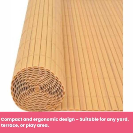 Paravan Decorativ din PVC Imitatie Bambus Natural 1300 g pe metru patrat 3 x 1 m Maro Rezistent UV – IoArtify.ro [1]