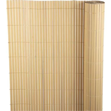 Garduri de grădină - Paravan Decorativ din PVC Imitatie Bambus Natural 1300 g pe metru patrat 3 x 1 m Maro Rezistent UV – IoArtify.ro