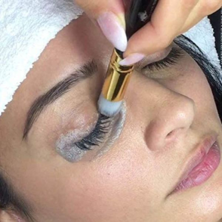 Perie compacta pentru curatarea si spalarea genelor tenului sau nasului peri foarte moi 10 cm Alb Auriu – IoArtify.ro [7]