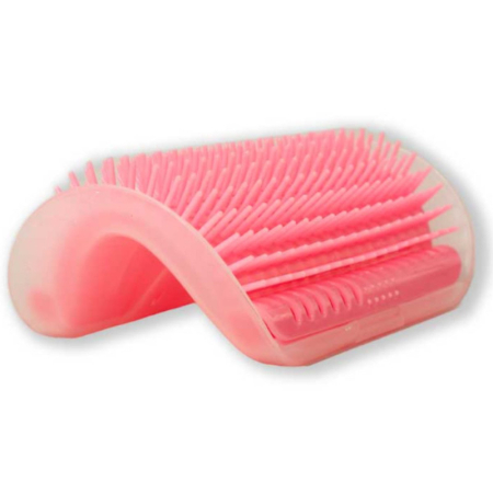 Perie de masaj si curatarea blanii cu iarba Catnip pentru pisicute montaj pe colturi 8.5 x 12.5 cm Roz – IoArtify.ro [1]