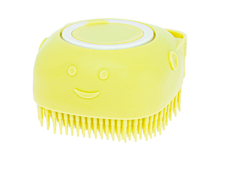 Perie din silicon cu dozator de sampon pentru spalare caini sau pisici 7,5 x 7,5 cm culoare galben – IoArtify.ro [5]