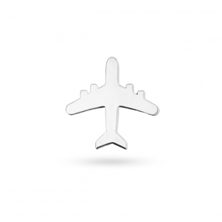 Bijuterii Argint Personalizate - Pin Personalizat din Argint 925 - Design Avion, Accesoriu Elegant