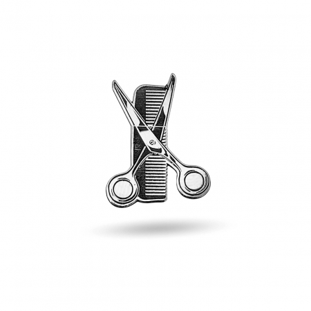 Bijuterii Argint Personalizate - Pin Personalizat din Argint 925 - Hairstylist, Cadou Perfect pentru Pasiunea ta în Coafură
