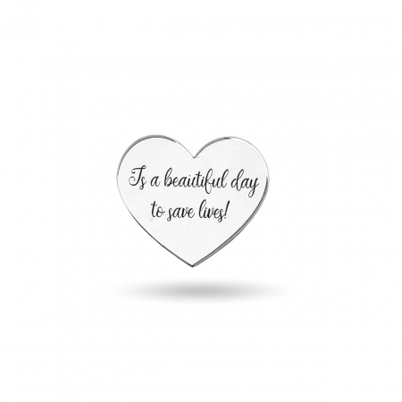 Bijuterii Argint Personalizate - Pin Personalizat din Argint 925 - Inimioară Delicată, Cadou Memorabil și Elegant