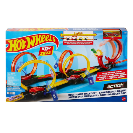 JOCURI SI JUCARII - Hot Wheels Action Pista Buclelor Duble cu 2 bucle și rampă înaltă - IoArtify.ro